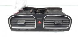 Grila aer bord centrala si buton avarii, cod 5K0819728N, VW Golf 6 (5K1) (id:478530)