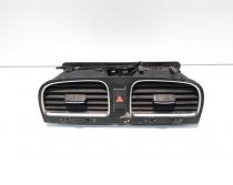 Grila aer bord centrala cu buton avarii, VW Golf 6 (5K1) (id:578007)