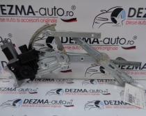 Macara cu motoras stanga fata, GM13100417, GM13101480, Opel Astra H sedan 2007-2011