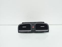 Grila aer bord centrala cu buton avarii, Vw Golf 6 (5K1) (id:662305)