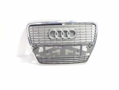 Grila bara fata centrala cu sigla cu loc de senzori, Audi A6 (4F2, C6) cu crom (id:718487)