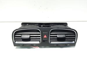 Grila aer bord centrala cu buton avarii, Vw Golf 6 (5K1) (id:568433)