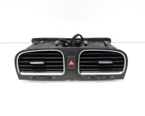 Grila aer bord centrala cu buton avarii, Vw Golf 6 (5K1) (id:590166)