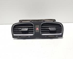 Grila aer bord centrala cu buton avarii, VW Golf 6 (5K1) (id:629298)