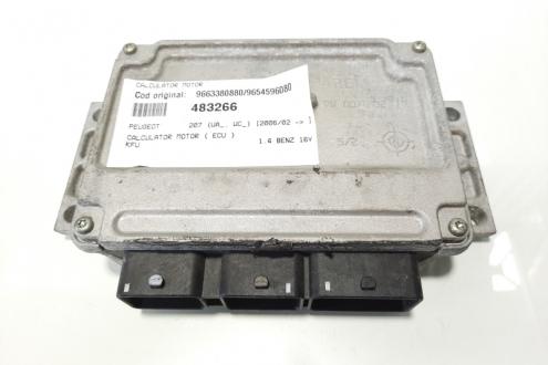 Calculator motor, cod 9663380880, 9654596080, Peugeot 207 (WA), 1.4 benz, KFU (id:483266)