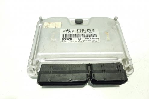 Calculator motor Bosch, cod 038906019KD, 0281011205, Audi A4 (8E2, B6), 1.9 TDI, AVF (idi:491597)