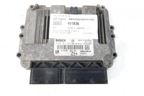 Calculator motor, cod GM55556829, 0281011943, Opel Astra G, 1.7 CDTI, Z17DTL (idi:491836)