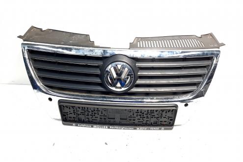 Grila bara fata centrala cu sigla si loc senzori, VW Passat (3C2) (idi:520386)