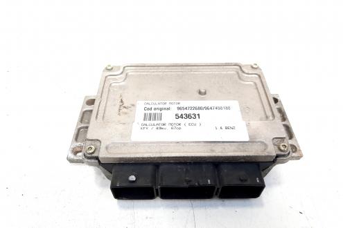 Calculator motor, cod 9654722680, 9647498180, Peugeot 207 Sedan, 1.4 benz, KFV (idi:543631)