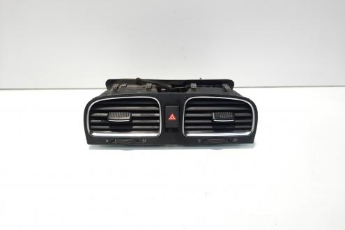 Grila aer bord centrala cu buton avarii, VW Golf 6 (5K1) (id:582157)