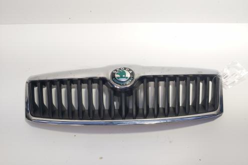 Grila bara fata centrala cu sigla, cod 1Z0853651C, Skoda Octavia 2 (1Z3) facelift (id:626351)