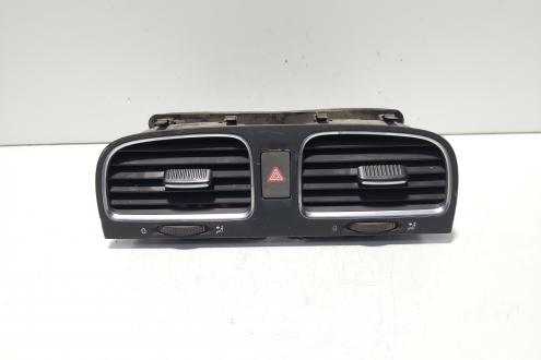 Grila aer bord centrala cu buton avarii, VW Golf 6 (5K1) (id:629298)