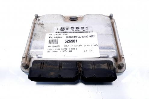 Calculator motor ECU, cod 038906019CJ, 0281010302, Audi A6 Avant (4B5, C5), 1.9 TDI, AJM, 4X4 (idi:526901)