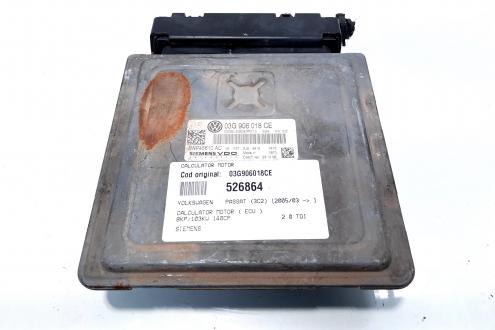 Calculator motor Siemens, cod 03G906018CE, VW Passat Variant (3C5), 2.0 TDI, BKP (idi:526864)