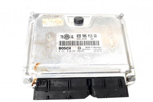 Calculator motor ECU Bosch, cod 038906019GQ, 0281010941, Audi A4 (8E2, B6), 1.9 TDI, AVF (idi:550045)