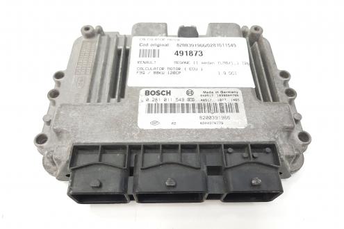 Calculator motor Bosch, cod 8200391966, Renault Megane 2 Coupe-Cabriolet, 1.9 DCI, F9Q (idi:491873)