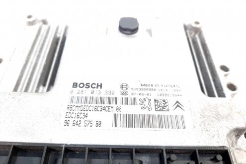 Calculator motor ECU Bosch, cod 9653958980, 0281013332, Peugeot 308 CC, 1.6 HDI, 9HZ (idi:538671)