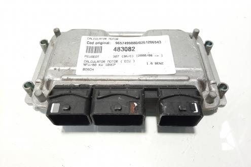 Calculator motor ECU Bosch, cod 9657499880, 0261206943, Peugeot 206 Sedan, 1.6 benz, NFU (idi:483082)