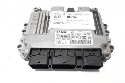 Calculator motor, cod 9661773380, 0281011863, Peugeot 307 Break, 1.6 HDI, 9HX (idi:483254)