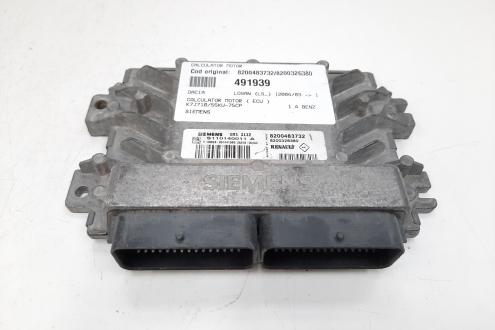 Calculator motor ECU Siemens, cod 8200483732, 8200326380, Dacia Logan MCV (KS), 1.4 benz, K7J710 (idi:491939)