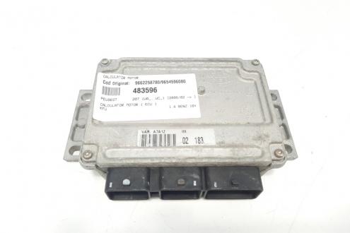 Calculator motor ECU, cod 9662258780, 9654596080, Peugeot 206 SW, 1.4 benz, KFU (idi:483596)