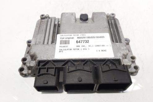 Calculator motor ECU, cod 9665291180, 0261904009, Peugeot 208, 1.4 benz, 8FS (idi:647732)