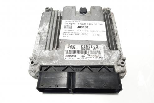 Calculator motor Bosch, cod 03G906016CB, 0281011900, Skoda Octavia 2 (1Z3), 1.9 TDI, BKC (idi:483188)