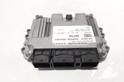 Calculator motor ECU Bosch, cod 9664843780, 0281013872, Citroen C4 (I) coupe, 1.6 HDI, 9HZ (idi:647731)