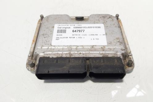 Calculator motor ECU, cod 038906012CL, 0281010380, Audi A3 (8L1) 1.9 TDI, ASV (idi:647977)