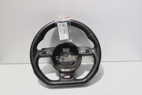 Volan piele perforata cu comenzi si padele, cod 8K0419091CP, Audi A5 (8T3) (idi:712756)