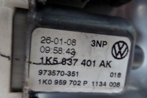 Macara cu motoras stanga fata, 1K5837401AK, 1K5837461B, Vw Golf 5 (1K1) 2003-2009