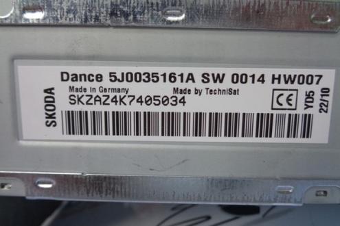 Radio cd 5J0035161A, Skoda Fabia 2 (5J) 2006-2013 (id:215256)